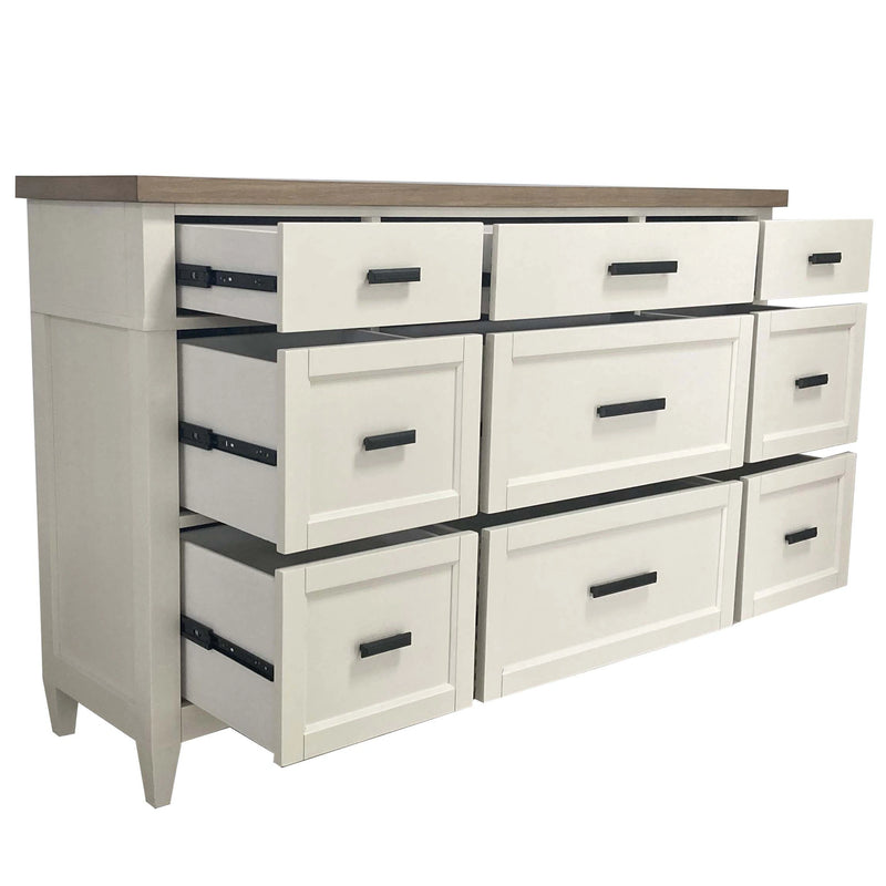 Parker House Americana Modern Bedroom Queen Platform Bed 2 Nightstands Dresser with Mirror and Chest