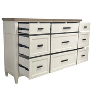 Parker House Americana Modern Bedroom Queen Platform Bed 2 Nightstands and Dresser with Mirror