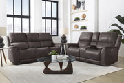 Parker Living Easton - Steamboat Brown Zero Gravity Power Reclining Tilt Console Loveseat P3