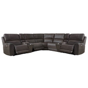 Parker Living Easton - Steamboat Brown 7 Piece Zero Gravity Power Reclining Sectional with Power Adjustable Headrests