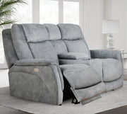 Parker Living Linus - Hudson Grey Zero Gravity Power Reclining Console Loveseat