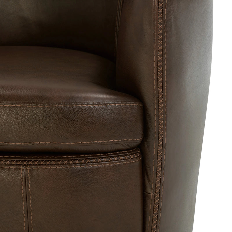 Parker Living Barolo 100% Italian Leather Swivel Club Chair Two Pack