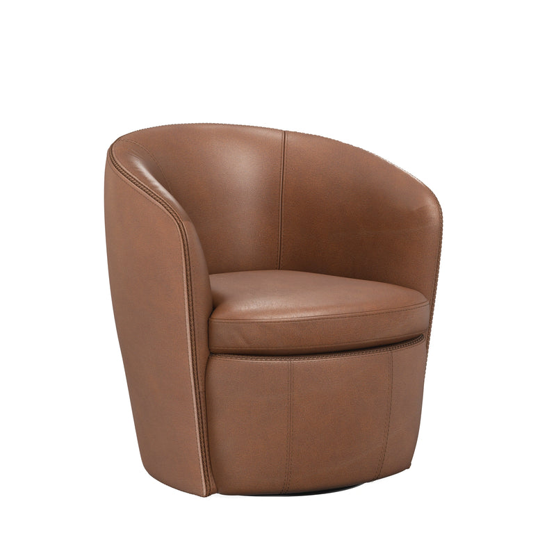 Parker Living Barolo 100% Italian Leather Swivel Club Chair Two Pack