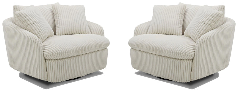 Parker Living Boomer Large Swivel Chair with 2 Toss Pillows Two Pack
