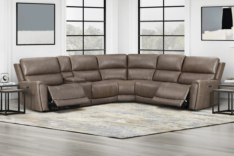 Parker Living Hancock 6 Piece Zero Gravity Power Reclining Sectional with Power Adjustable Headrests
