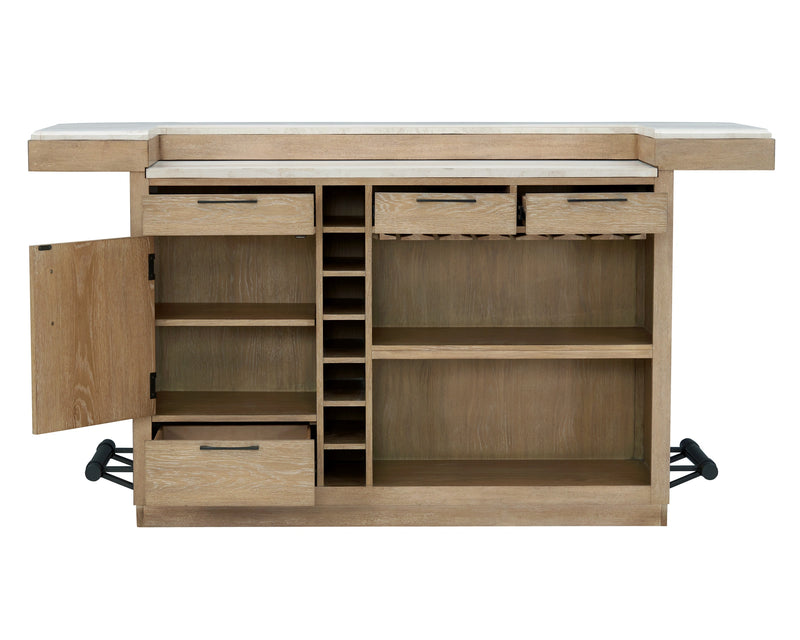Parker House Escape - Dining 78 Inch Bar with 2 Upholstered Swivel Barstools