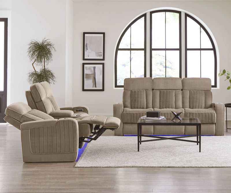 Parker Living Equinox Power Reclining Sofa with Drop Down Table