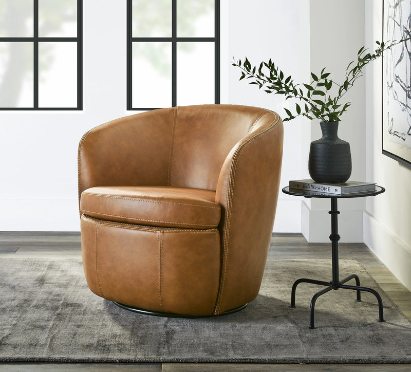 Parker Living Barolo 100% Italian Leather Swivel Club Chair Two Pack