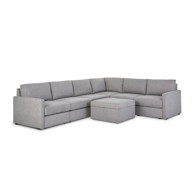 Flex 6-Seat Sectional with Narrow Arm and Storage Ottoman - 5000003380