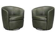 Parker Living Barolo 100% Italian Leather Swivel Club Chair Two Pack
