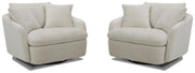 Parker Living Boomer Large Swivel Chair with 2 Toss Pillows Two Pack