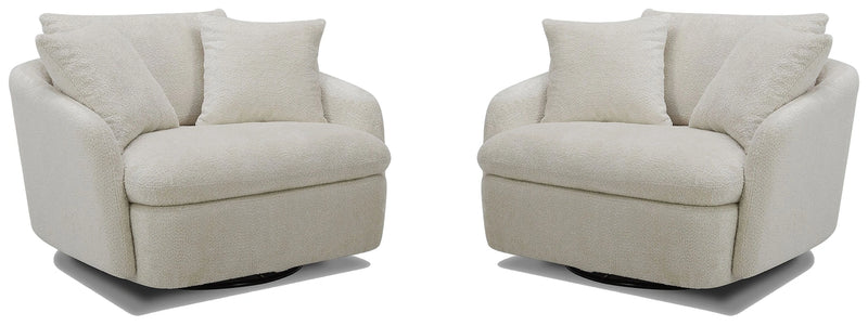 Parker Living Boomer Large Swivel Chair with 2 Toss Pillows Two Pack