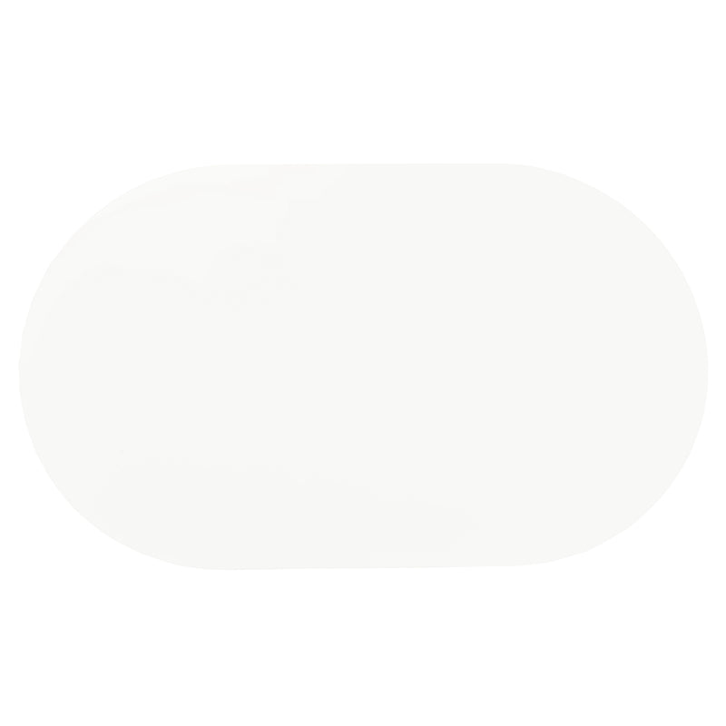 Retro Oval Dining Table Glossy White and Chrome