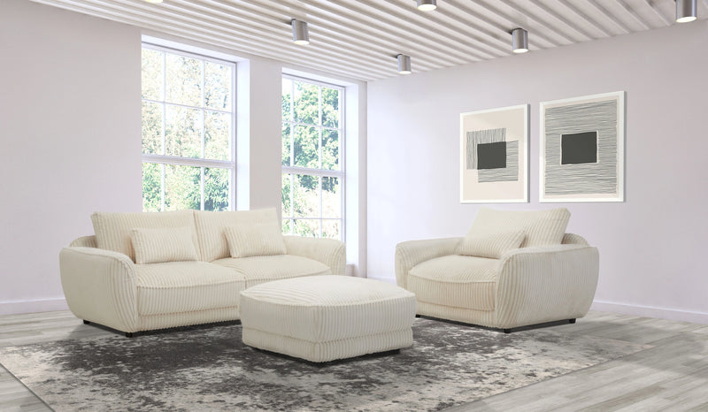 Parker Living Utopia - Mega Ivory Ottoman with Casters