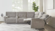 Parker Living Richland - Bristol Grey 7 Piece Modular Power Reclining Sectional with Power Adjustable Headrests