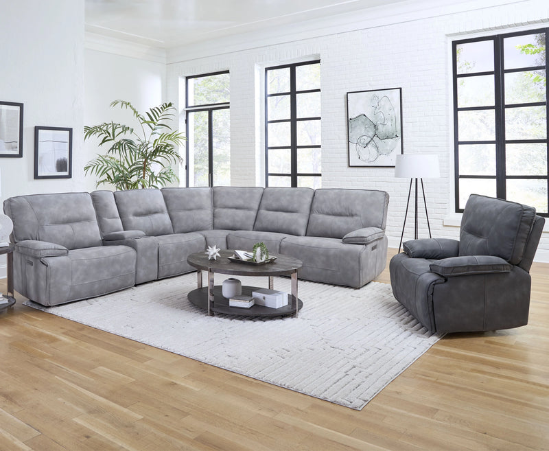 Parker Living Gladiator 6 Piece Modular Power Reclining Sectional with Power Adjustable Headrests