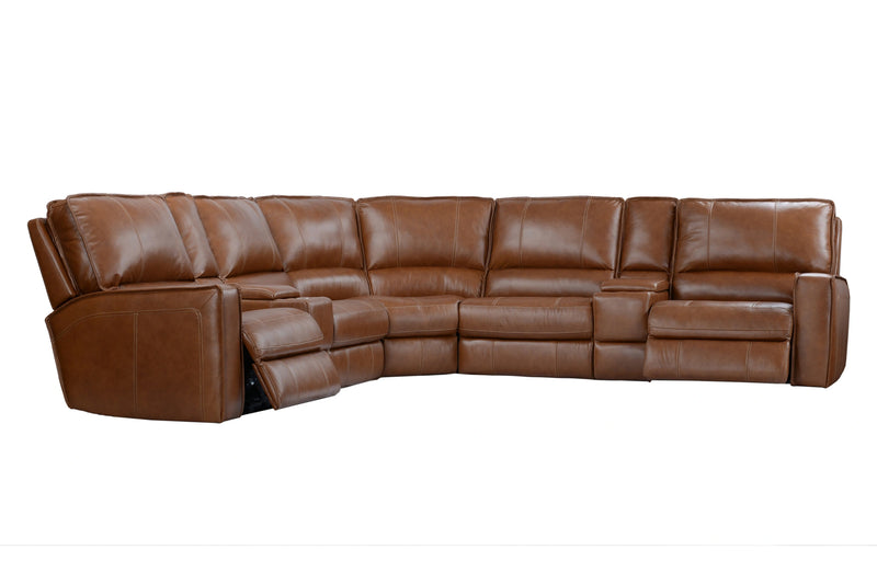 Parker Living Rockford - Verona Saddle 7 Piece Modular Power Reclining Sectional with Power Adjustable Headrests