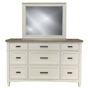 Parker House Americana Modern Bedroom Queen Shelter Bed 2 Nightstands Dresser with Mirror and Chest