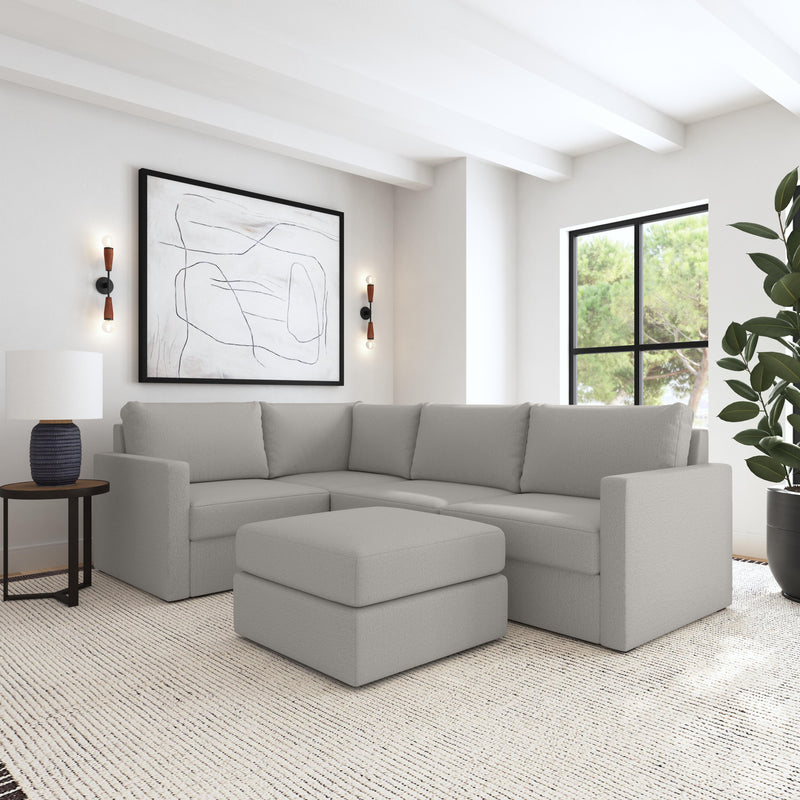 Flex 4-Seat Sectional with Standard Arm and Ottoman