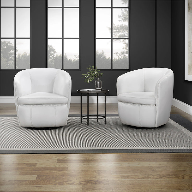 Parker Living Barolo 100% Italian Leather Swivel Club Chair Two Pack