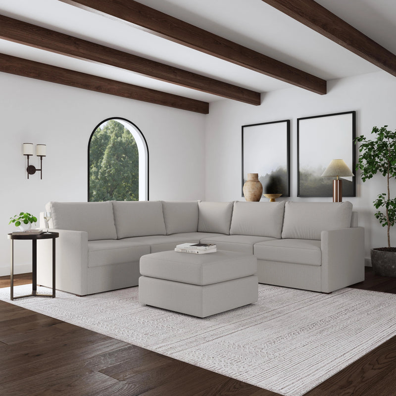 Flex 5-Seat Sectional with Narrow Arm and Ottoman