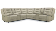 Parker Living Caldwell Fog 7 Piece Modular Power Reclining Sectional with Power Adjustable Headrests with 2 Consoles