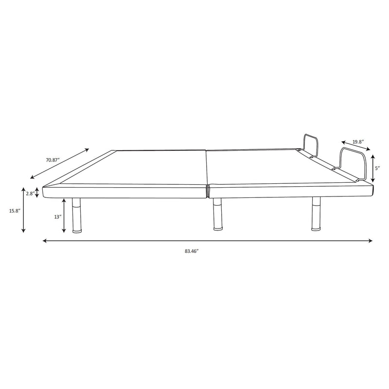 Negan Eastern King, E.King, Queen, & Twin XL Adjustable Bed Base Grey and Black