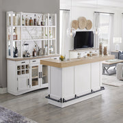 Parker House Americana Modern Dining 78 inch Bar with Quartz Insert