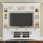 Parker House Americana Modern 92 Inch TV Console with Hutch Back Panel and LED Lights