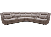 Parker Living Blake - Desert Taupe 7 Piece Modular Reclining Sectional and Entertainment Console