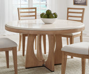 Parker House Escape - Dining 54 Inch Round Table with Buffet Server and 4 Barrel Chairs