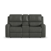 Linden Power Reclining Loveseat with Console & Power Headrests & Lumbar - 5000007534
