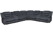 Parker Living Bolton - Misty Storm 7 Piece Modular Reclining Sectional and Entertainment Console