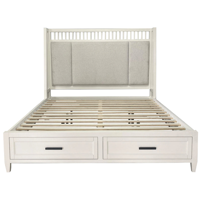Parker House Americana Modern Bedroom Queen Shelter Bed 2 Nightstands Dresser with Mirror and Chest