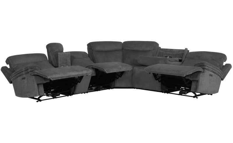 Parker Living Alpine - Airy Midnight 6 Piece Zero Gravity Power Reclining Sectional with Power Adjustable Headrests