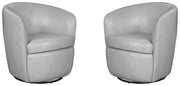 Parker Living Barolo 100% Italian Leather Swivel Club Chair Two Pack
