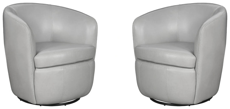 Parker Living Barolo 100% Italian Leather Swivel Club Chair Two Pack