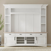 Parker House Americana Modern 92 Inch TV Console with Hutch Back Panel and LED Lights