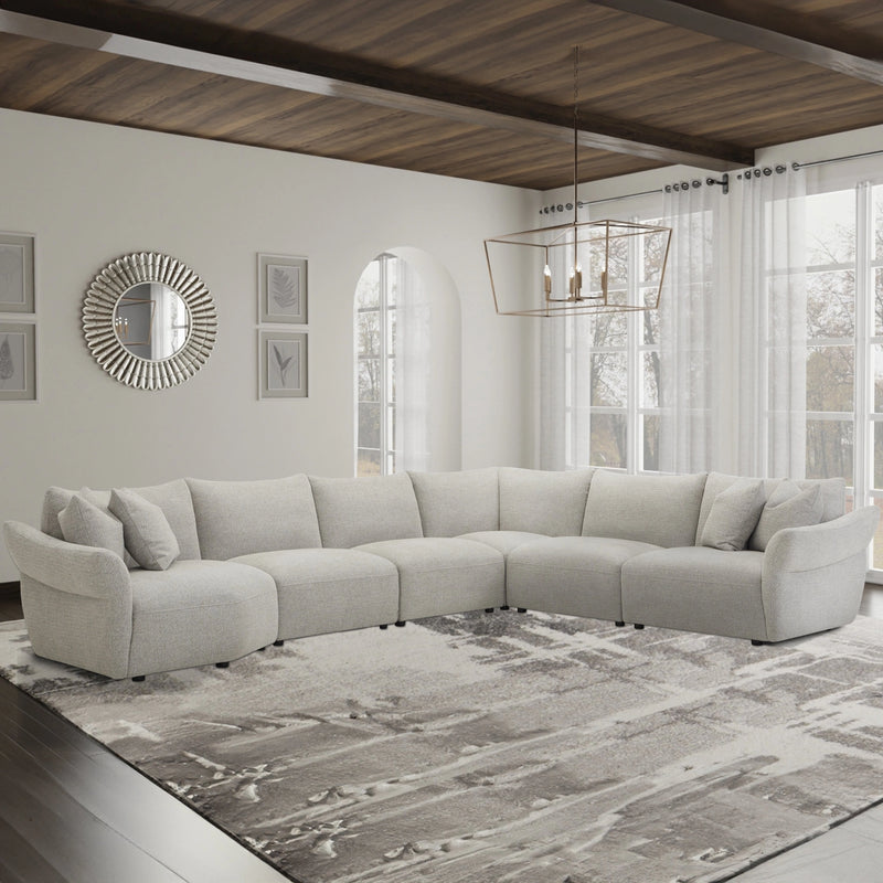 Parker Living Playful - Canes Cobblestone 6 Piece Modular Sectional