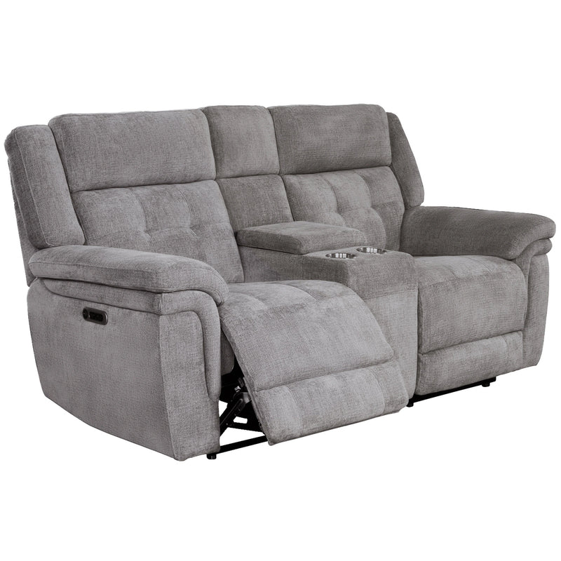 Parker Living Richland - Bristol Grey Power Reclining Console Loveseat
