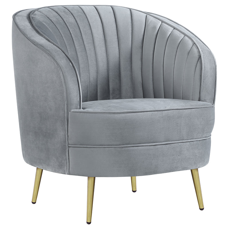 Sophia Upholstered Vertical Channel Tufted Chair Blue