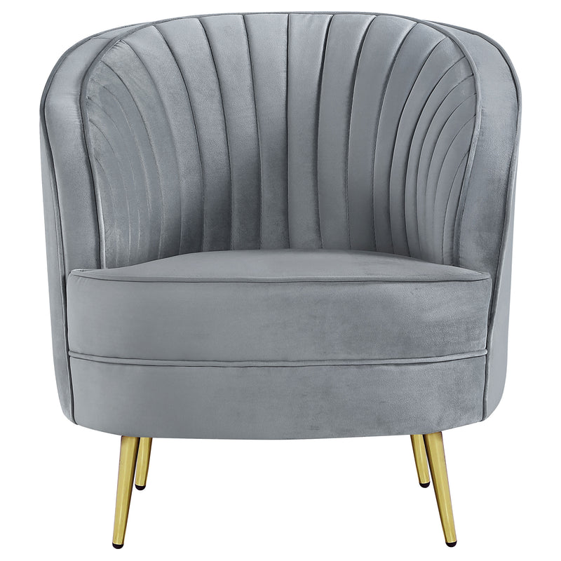 Sophia Upholstered Vertical Channel Tufted Chair Blue
