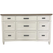 Parker House Americana Modern Bedroom Queen Platform Bed 2 Nightstands Dresser with Mirror and Chest