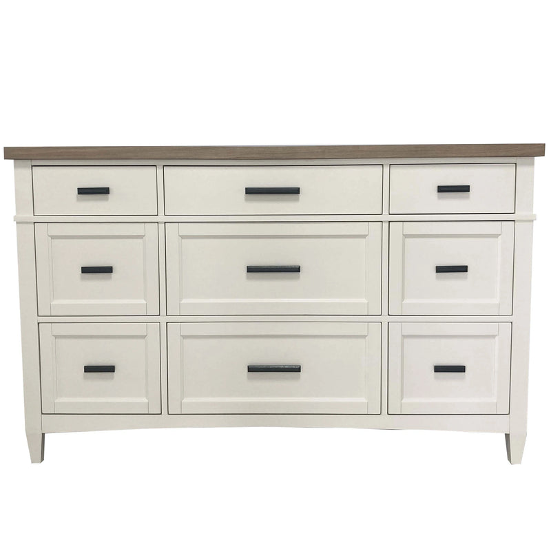 Parker House Americana Modern Bedroom Queen Platform Bed 2 Nightstands Dresser with Mirror and Chest