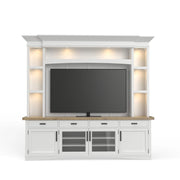 Parker House Americana Modern 92 Inch TV Console with Hutch Back Panel and LED Lights