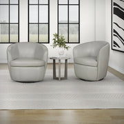 Parker Living Barolo 100% Italian Leather Swivel Club Chair Two Pack