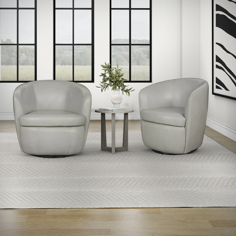 Parker Living Barolo 100% Italian Leather Swivel Club Chair Two Pack