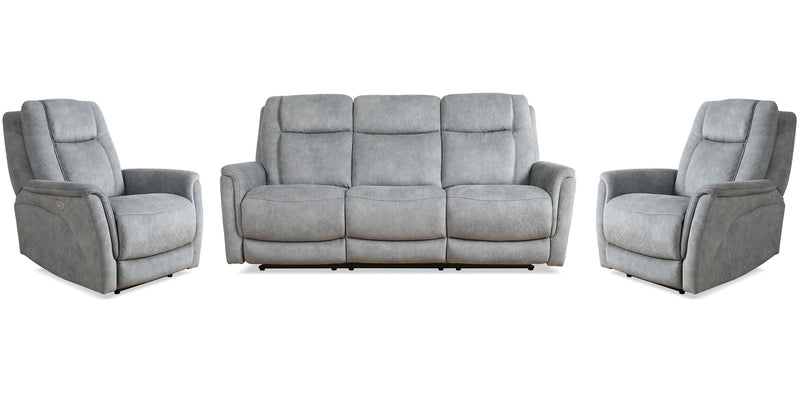 Parker Living Linus - Hudson Grey Power Reclining Sofa and Two Recliners