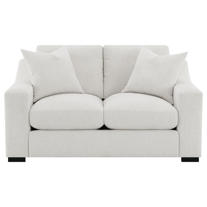 Ashlyn Upholstered Sloped Arms Loveseat White