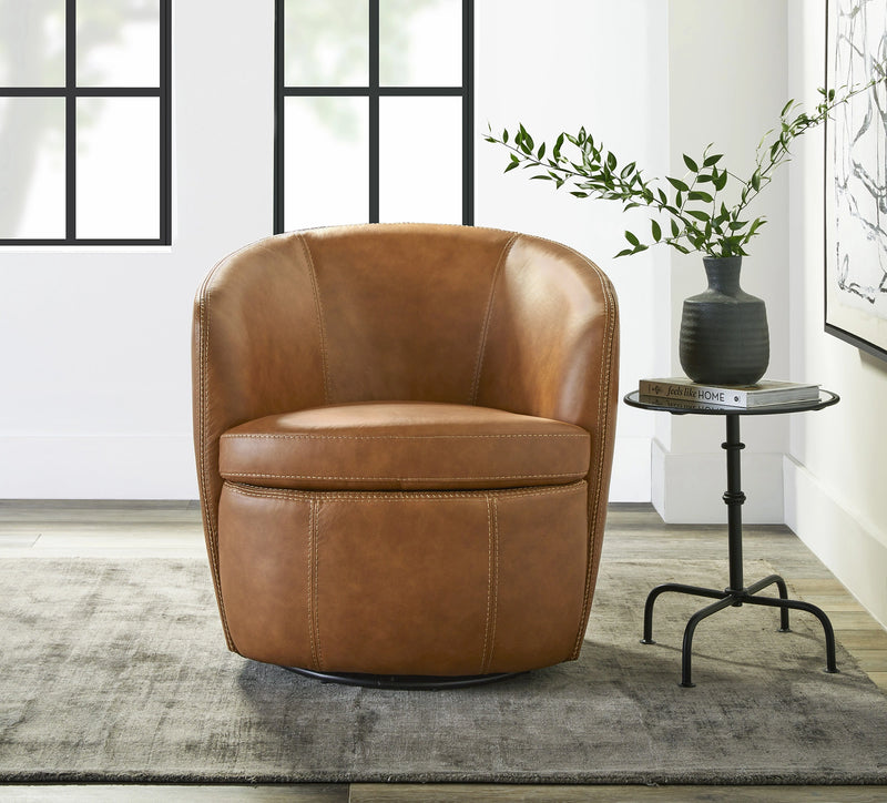 Parker Living Barolo 100% Italian Leather Swivel Club Chair Two Pack